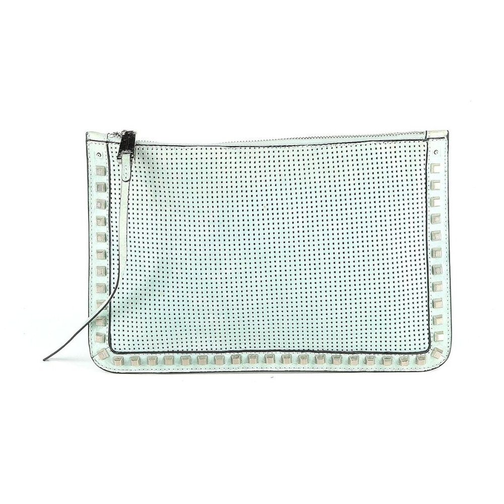 She + Lo Mint Green Studded Clutch Bag